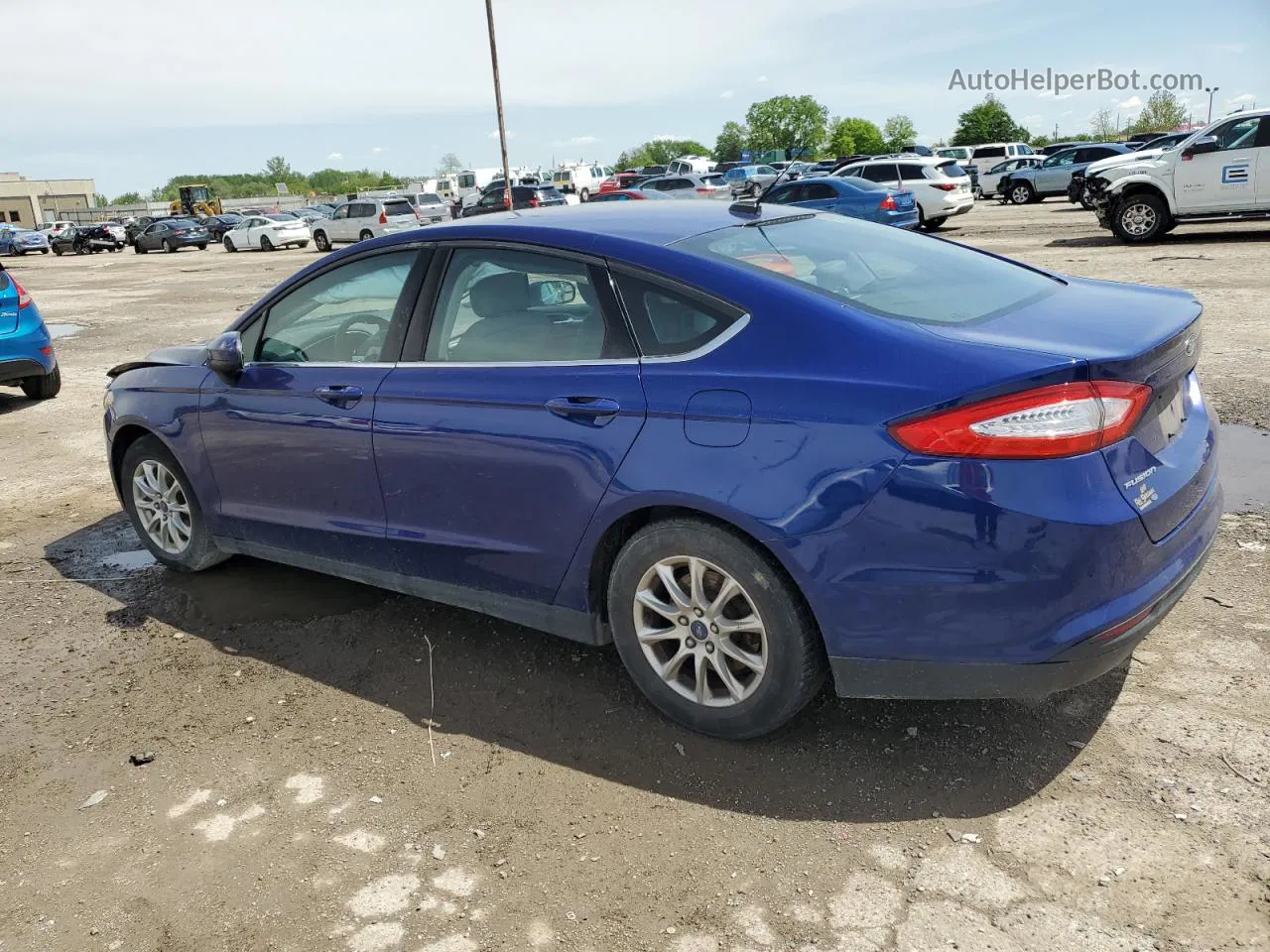 2015 Ford Fusion S Blue vin: 3FA6P0G73FR222054