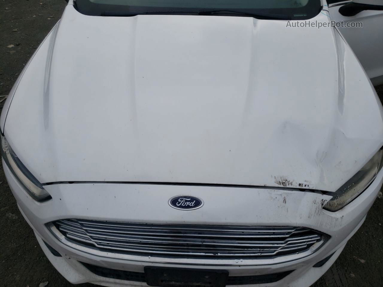 2015 Ford Fusion S White vin: 3FA6P0G73FR301692