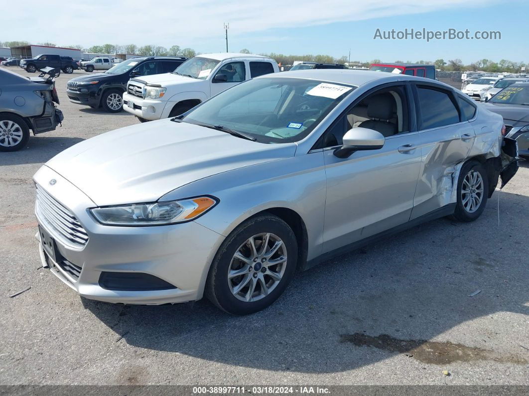 2016 Ford Fusion S Silver vin: 3FA6P0G73GR291778