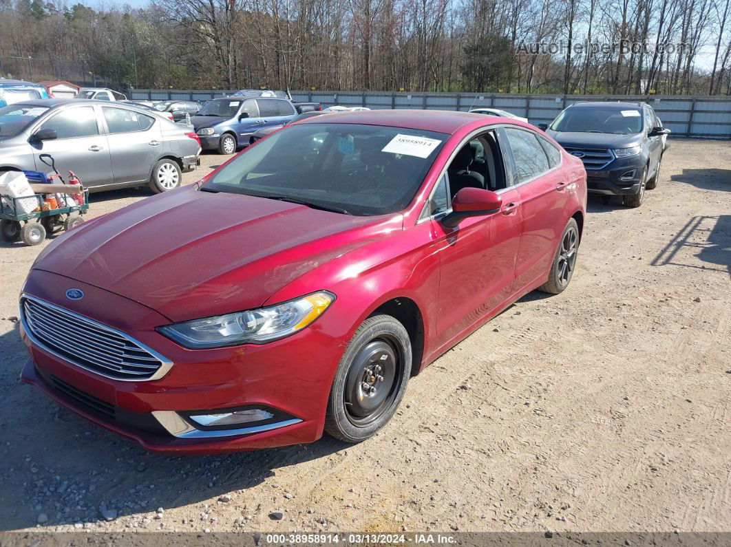 2018 Ford Fusion S Red vin: 3FA6P0G73JR276009