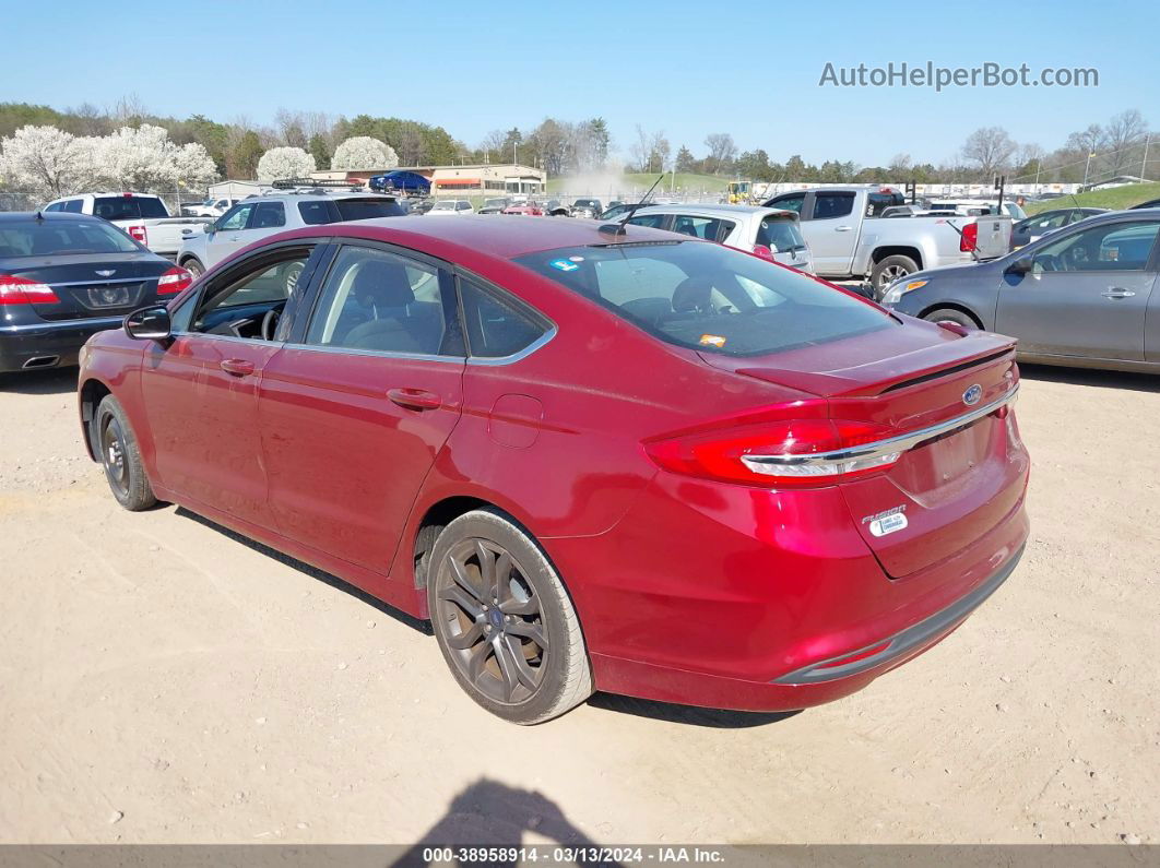 2018 Ford Fusion S Red vin: 3FA6P0G73JR276009