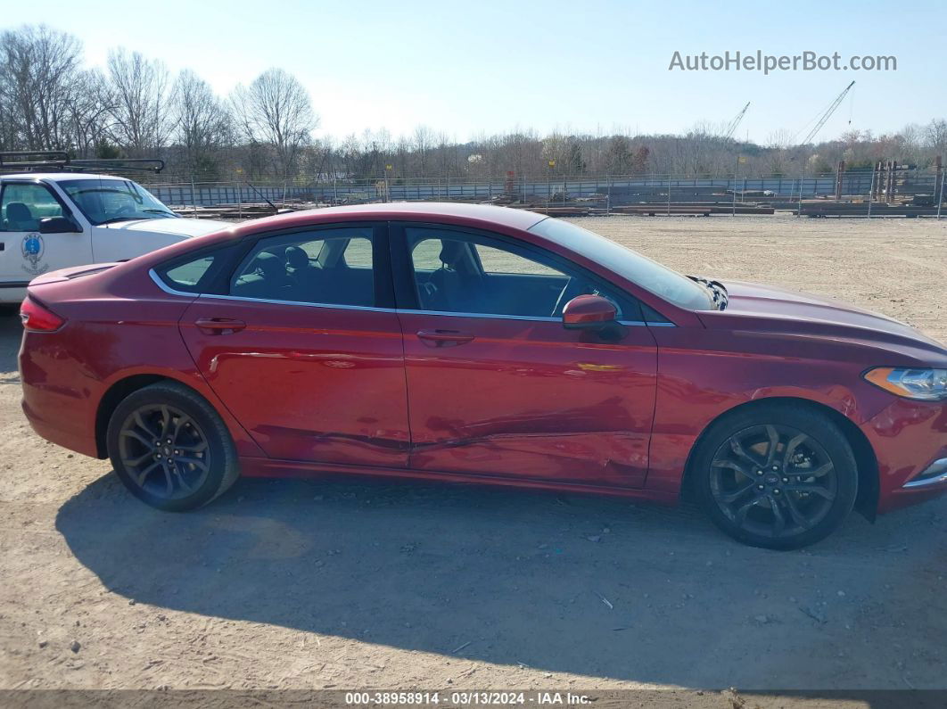 2018 Ford Fusion S Red vin: 3FA6P0G73JR276009