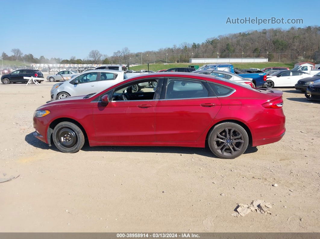 2018 Ford Fusion S Red vin: 3FA6P0G73JR276009