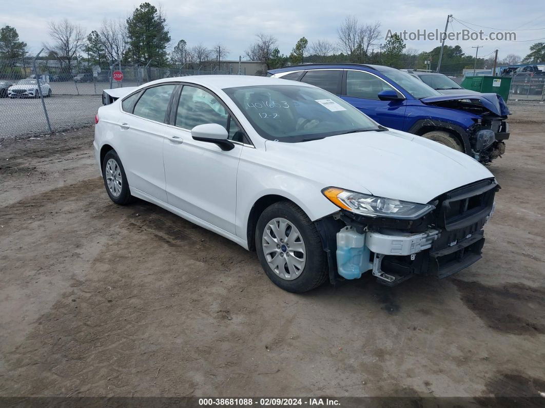 2019 Ford Fusion S White vin: 3FA6P0G73KR163453