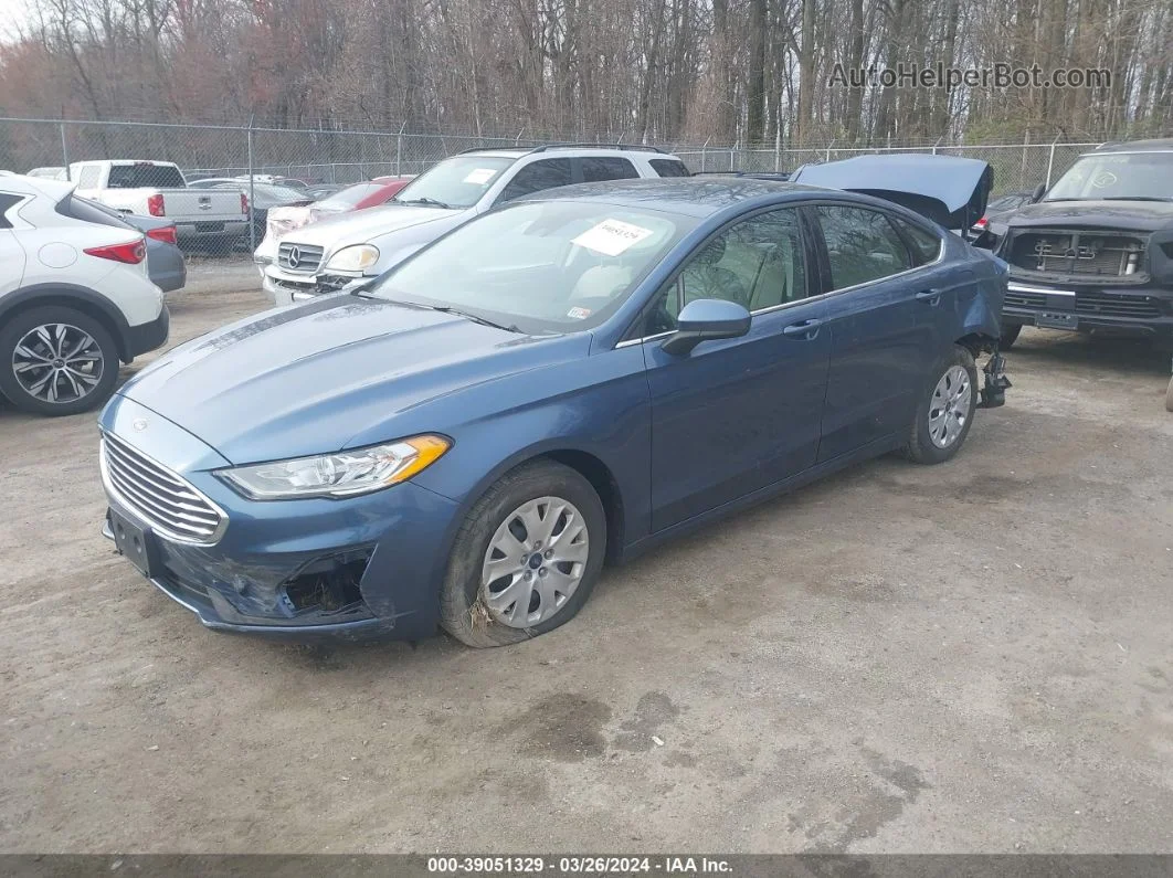 2019 Ford Fusion S Blue vin: 3FA6P0G73KR244520