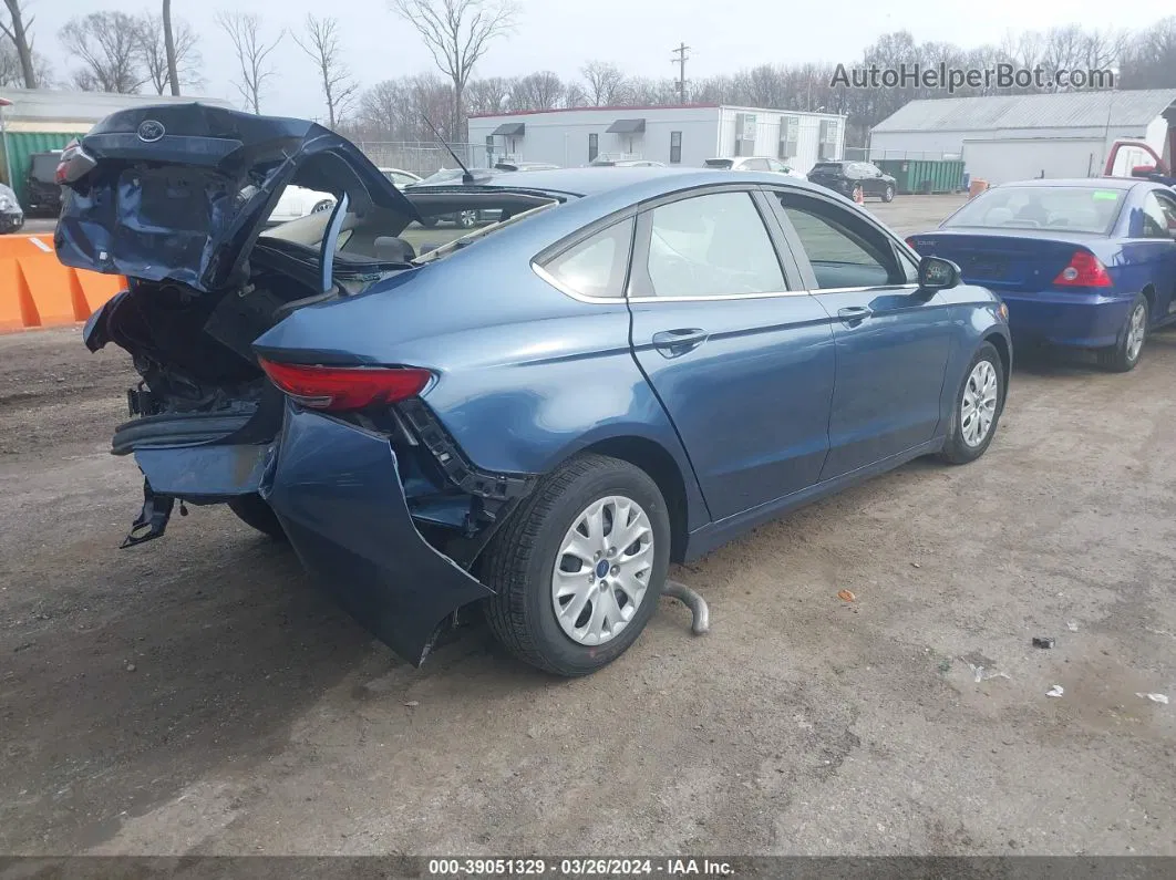 2019 Ford Fusion S Синий vin: 3FA6P0G73KR244520