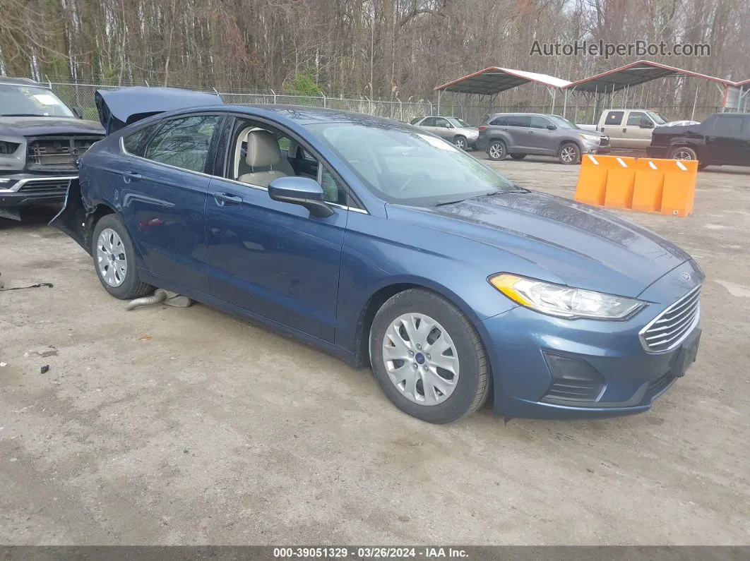 2019 Ford Fusion S Blue vin: 3FA6P0G73KR244520