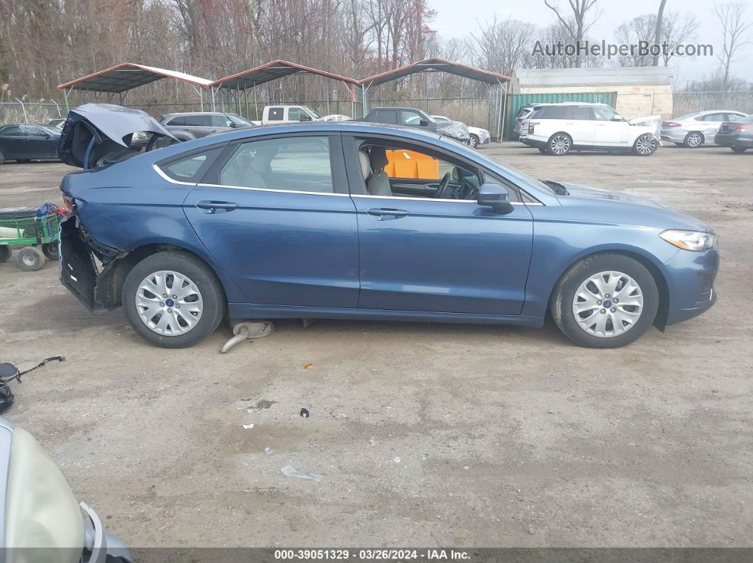 2019 Ford Fusion S Синий vin: 3FA6P0G73KR244520