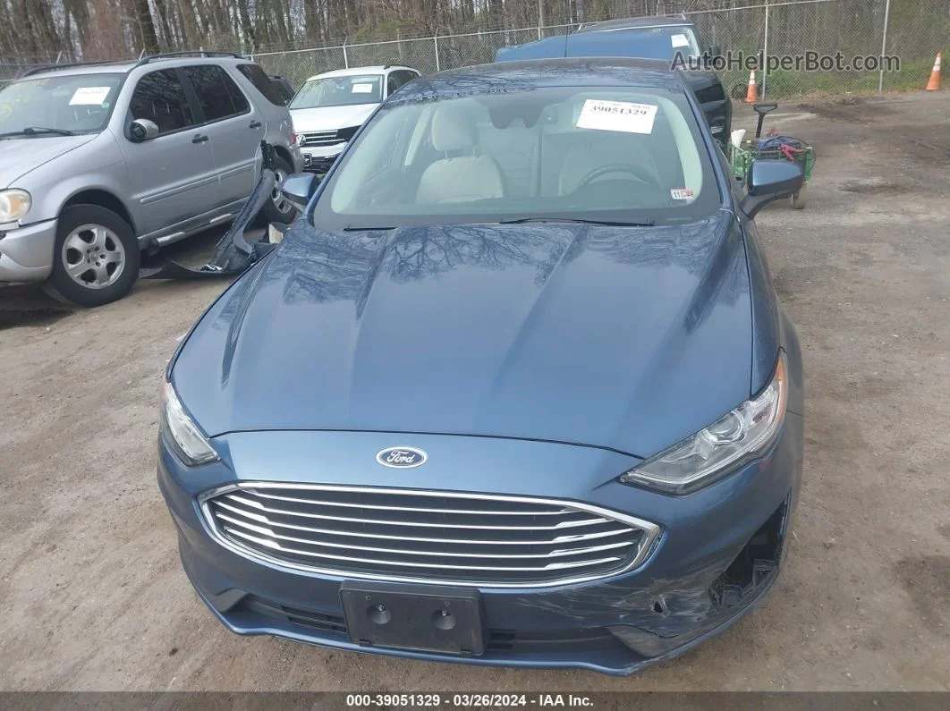 2019 Ford Fusion S Blue vin: 3FA6P0G73KR244520