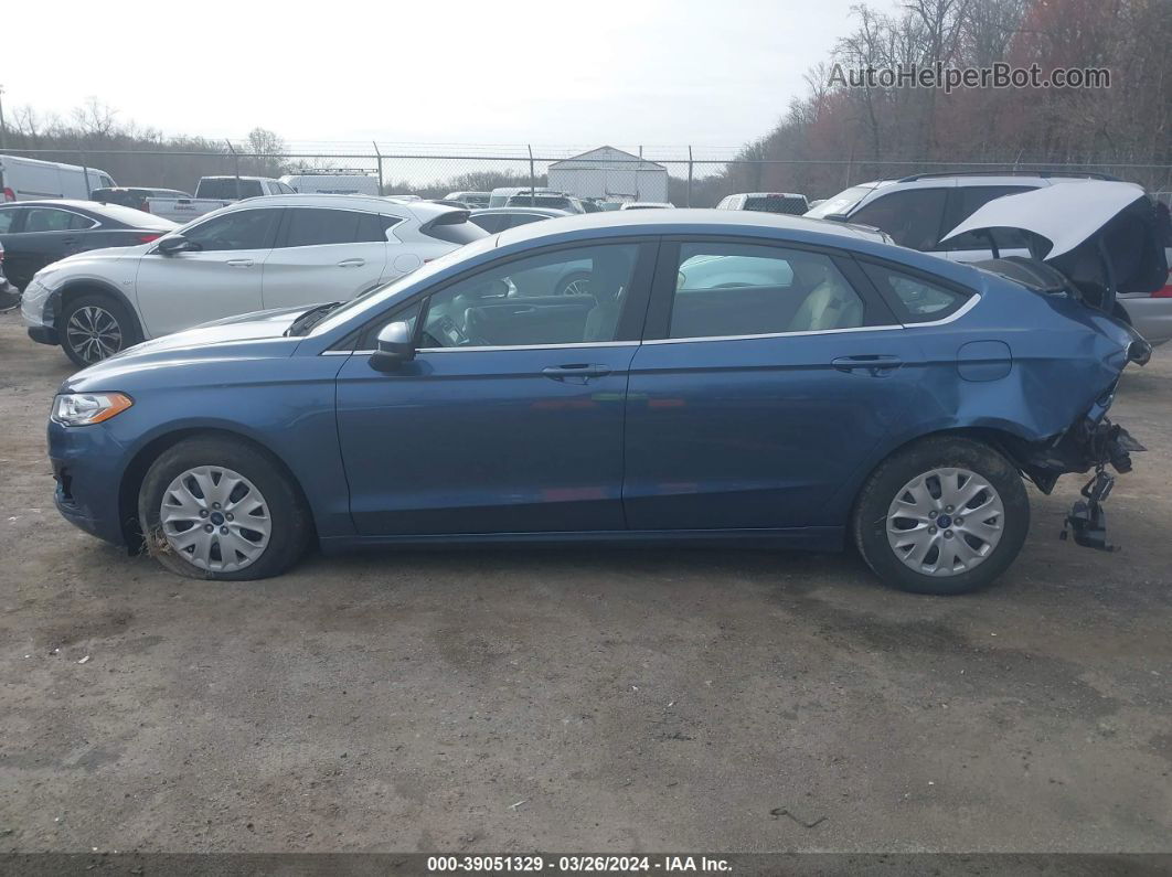 2019 Ford Fusion S Blue vin: 3FA6P0G73KR244520