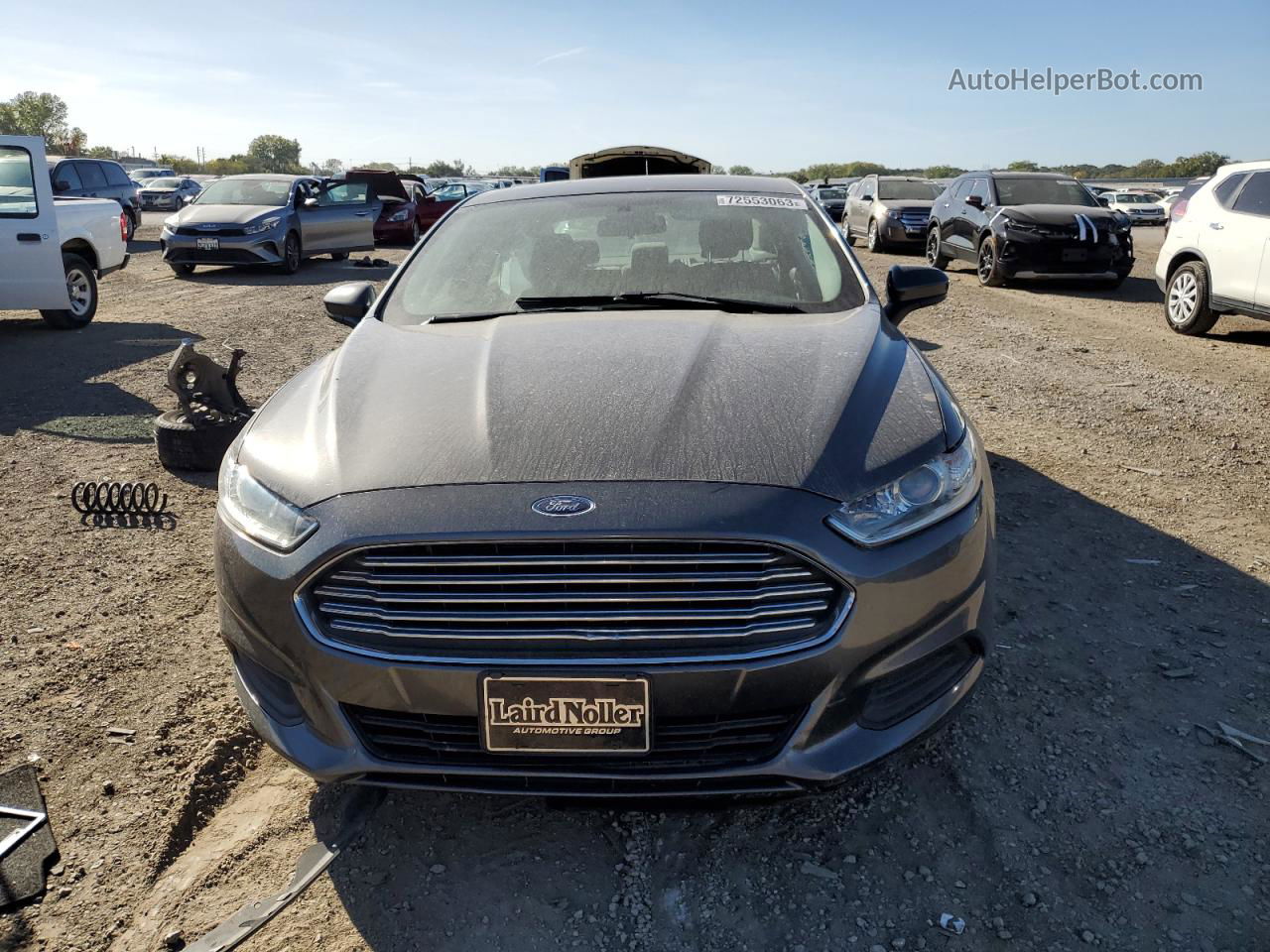 2016 Ford Fusion S Gray vin: 3FA6P0G74GR133188