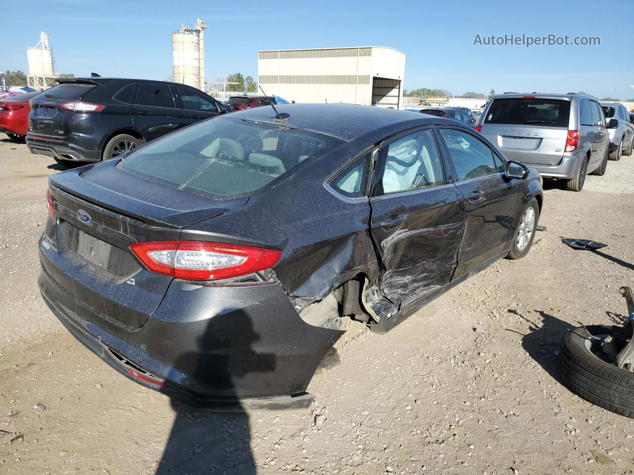 2016 Ford Fusion S Gray vin: 3FA6P0G74GR133188