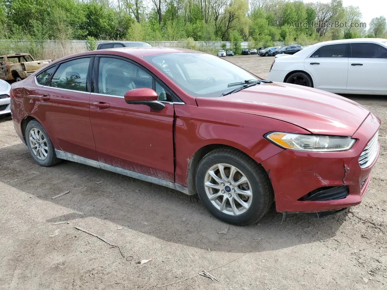 2016 Ford Fusion S Burgundy vin: 3FA6P0G74GR153635