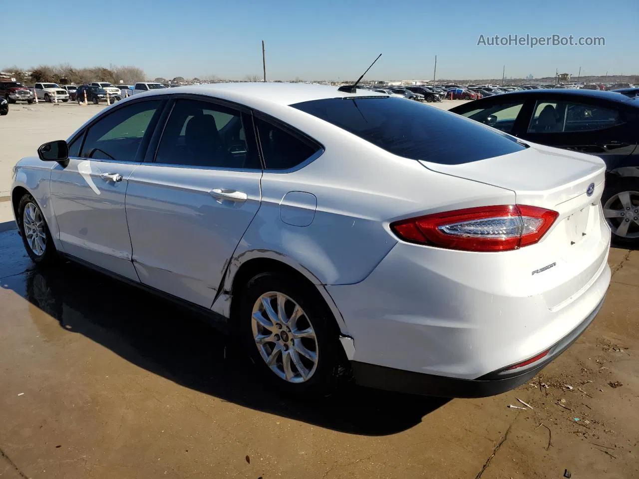 2016 Ford Fusion S White vin: 3FA6P0G74GR193049