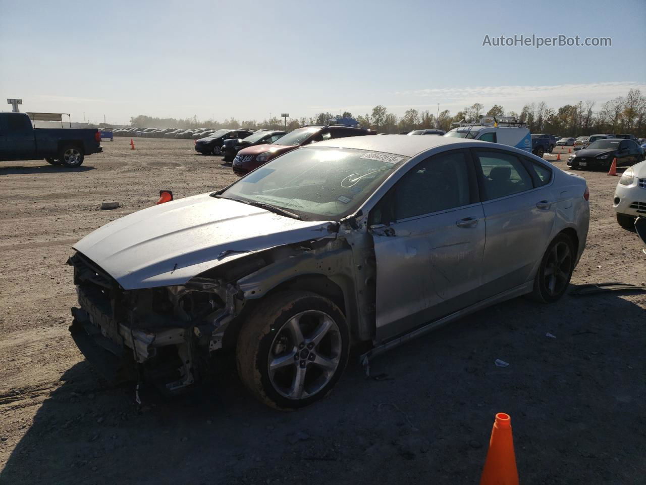 2016 Ford Fusion S Gray vin: 3FA6P0G74GR302318