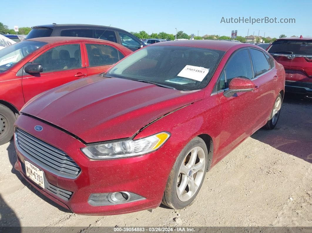 2016 Ford Fusion S Red vin: 3FA6P0G74GR340566