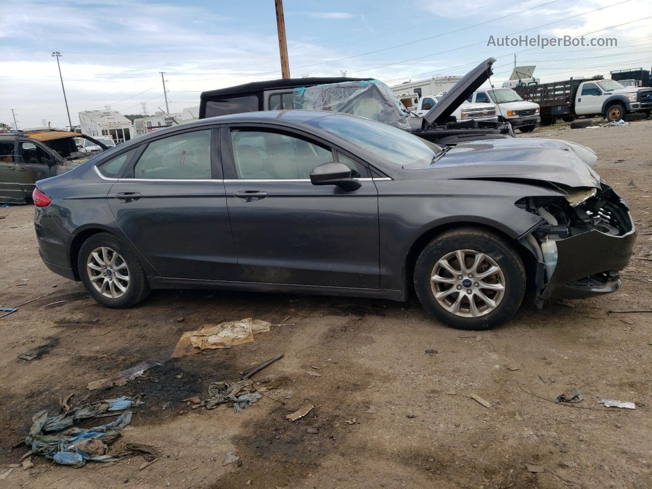 2017 Ford Fusion S Charcoal vin: 3FA6P0G74HR176379
