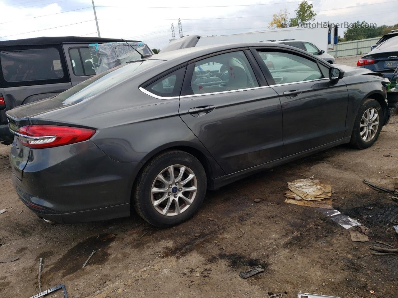 2017 Ford Fusion S Charcoal vin: 3FA6P0G74HR176379