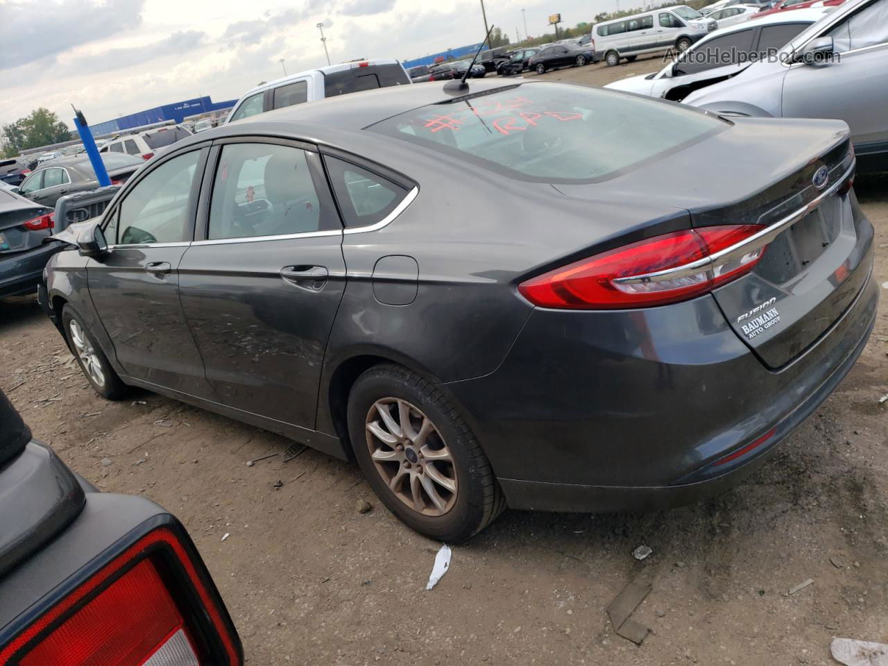 2017 Ford Fusion S Charcoal vin: 3FA6P0G74HR176379