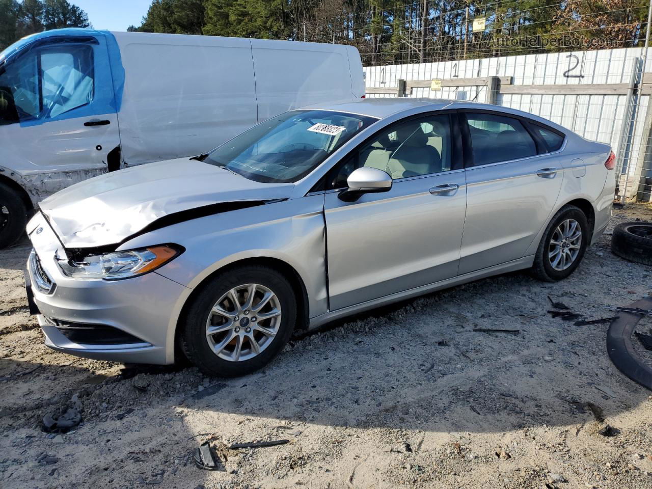 2017 Ford Fusion S Silver vin: 3FA6P0G74HR185003