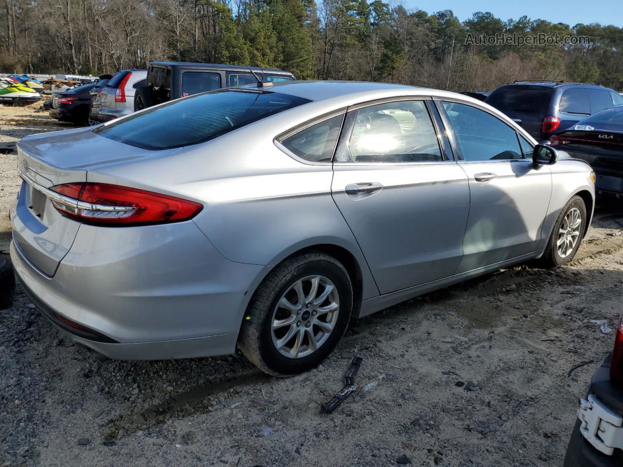 2017 Ford Fusion S Silver vin: 3FA6P0G74HR185003