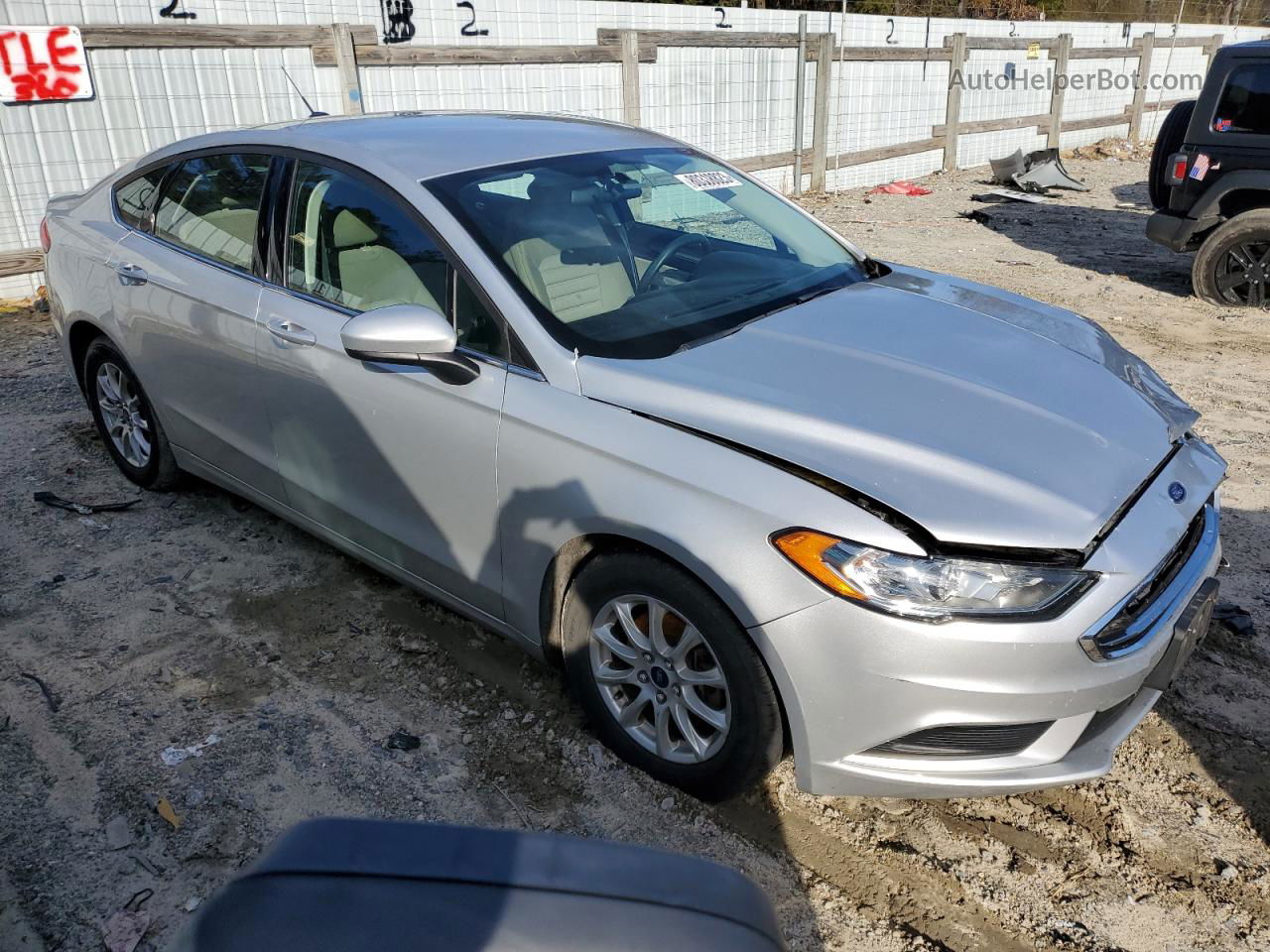 2017 Ford Fusion S Silver vin: 3FA6P0G74HR185003