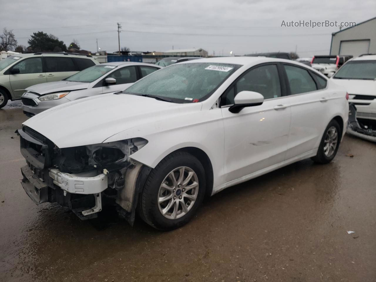 2017 Ford Fusion S White vin: 3FA6P0G74HR222230