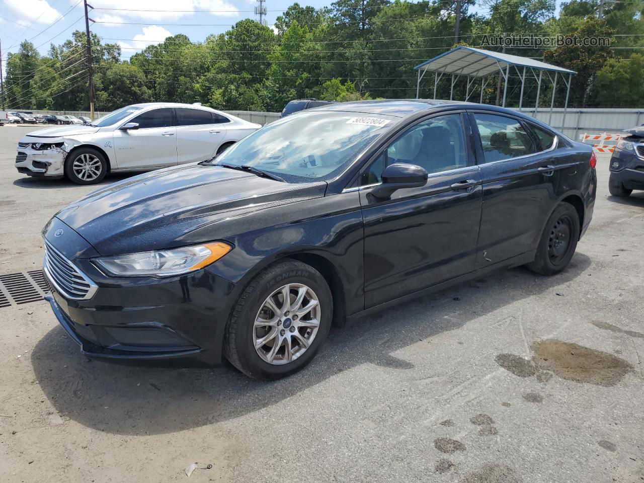 2017 Ford Fusion S Черный vin: 3FA6P0G74HR236726