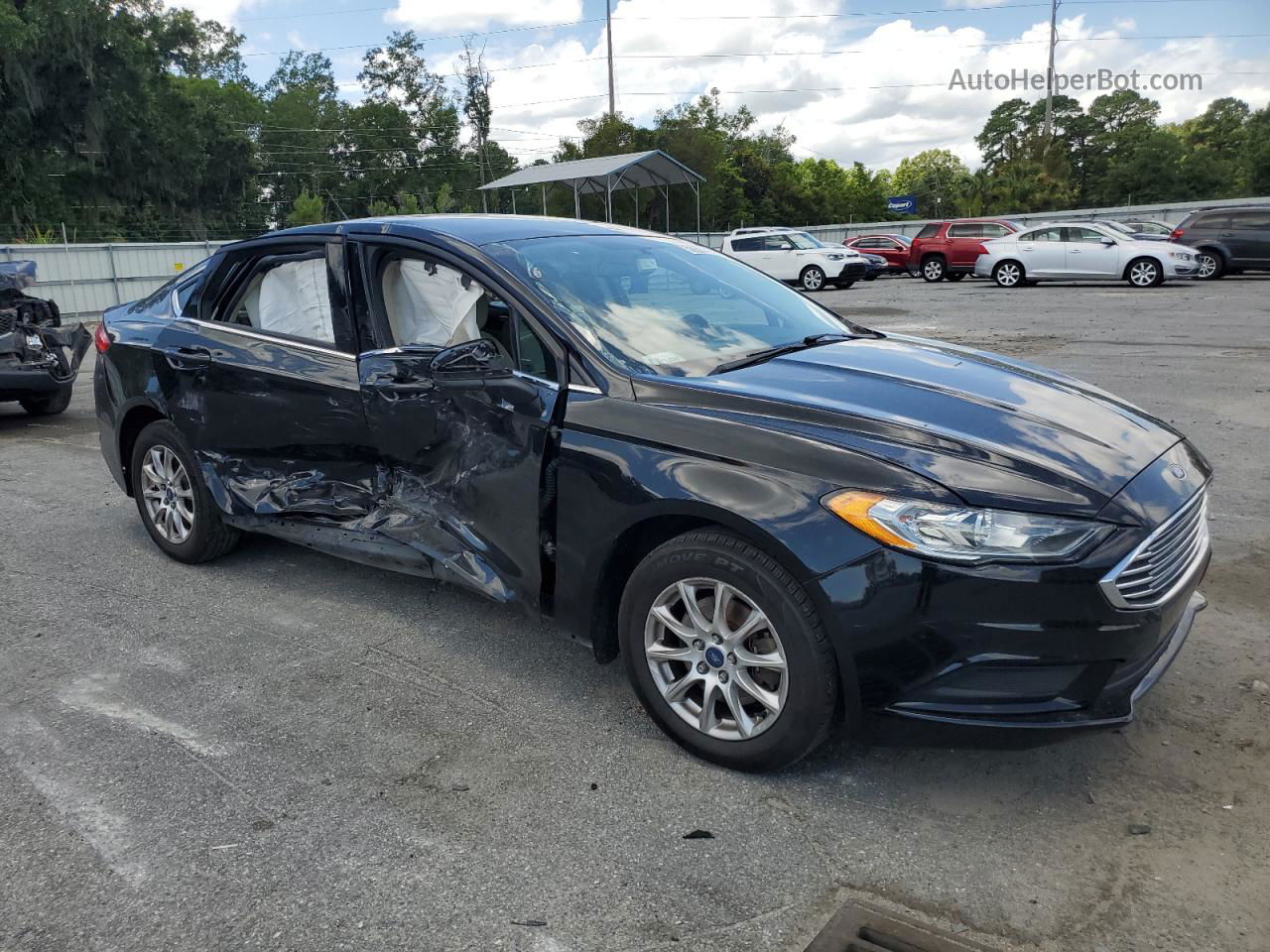 2017 Ford Fusion S Black vin: 3FA6P0G74HR236726