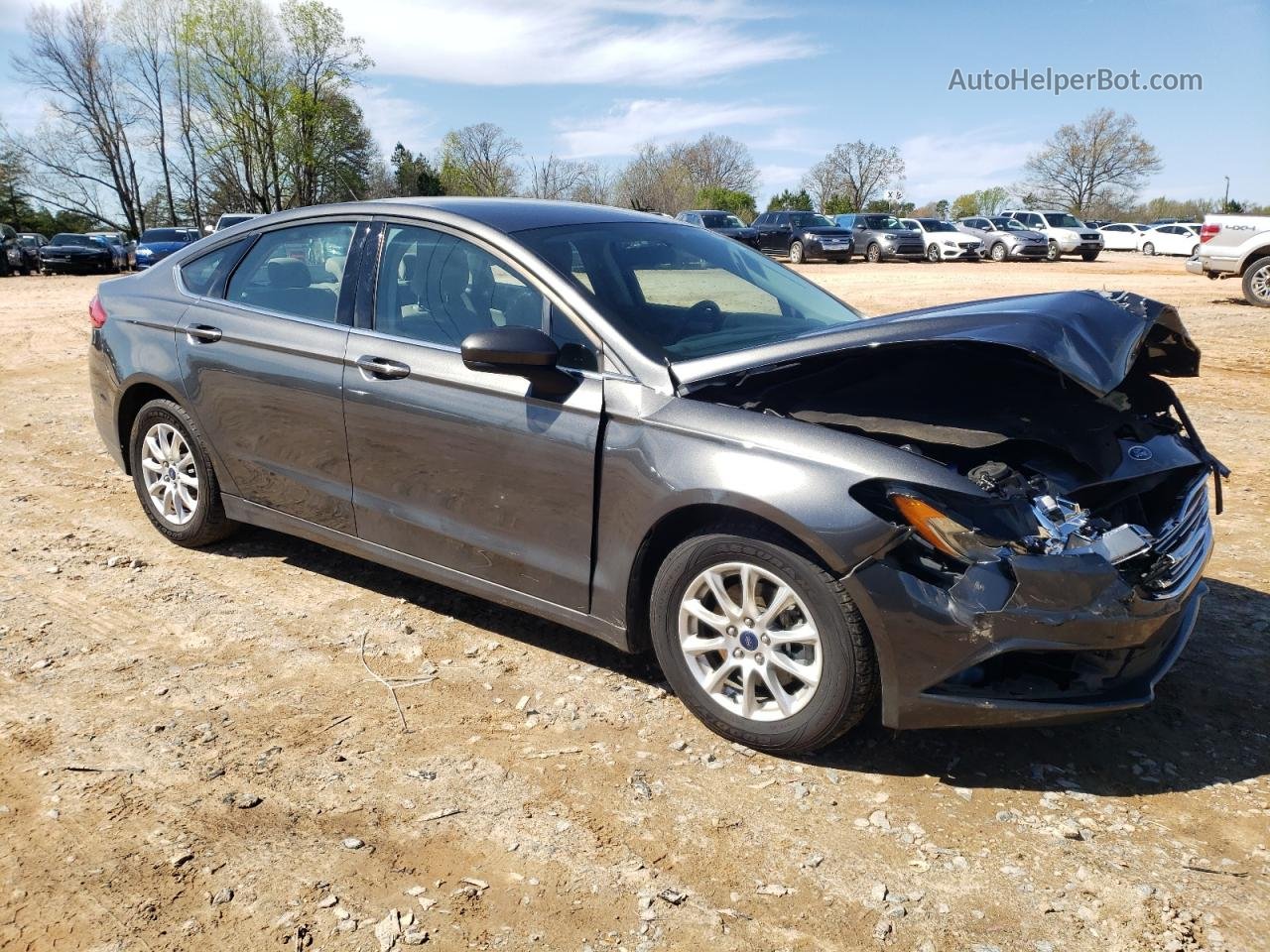2018 Ford Fusion S Charcoal vin: 3FA6P0G74JR106824