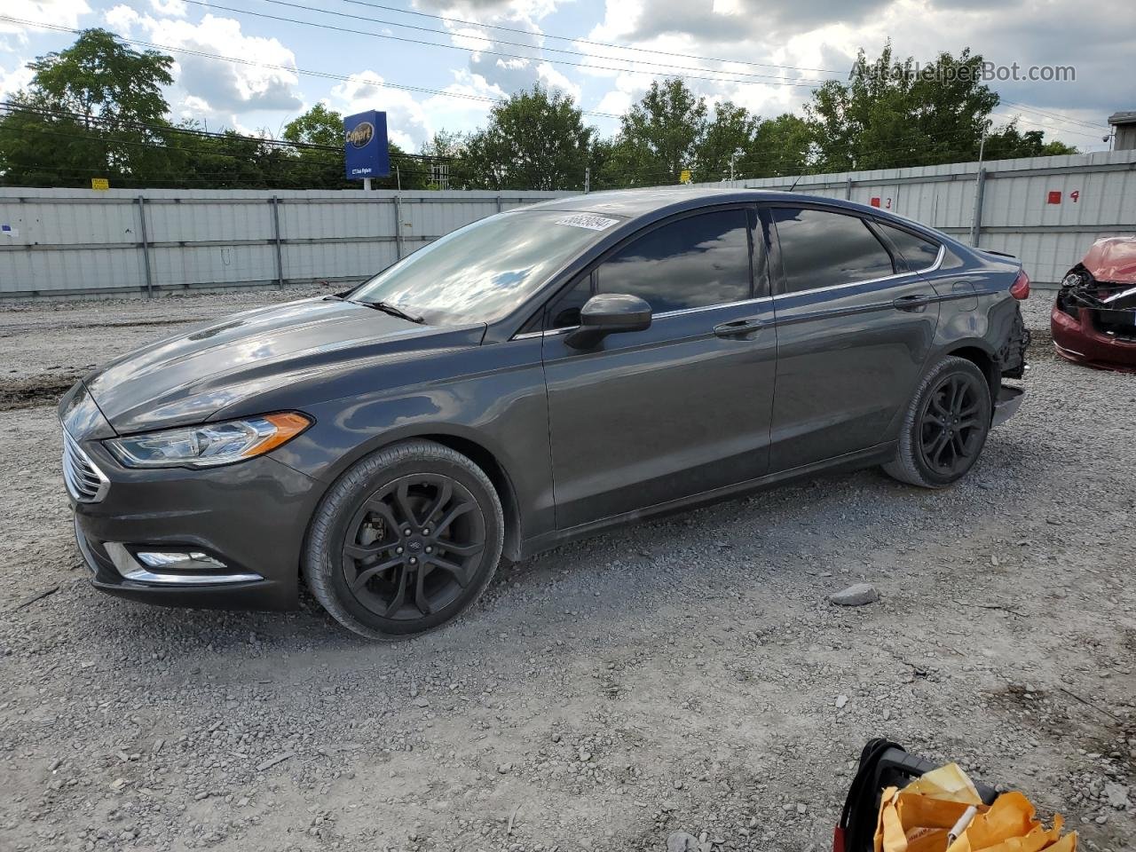 2018 Ford Fusion S Charcoal vin: 3FA6P0G74JR135868