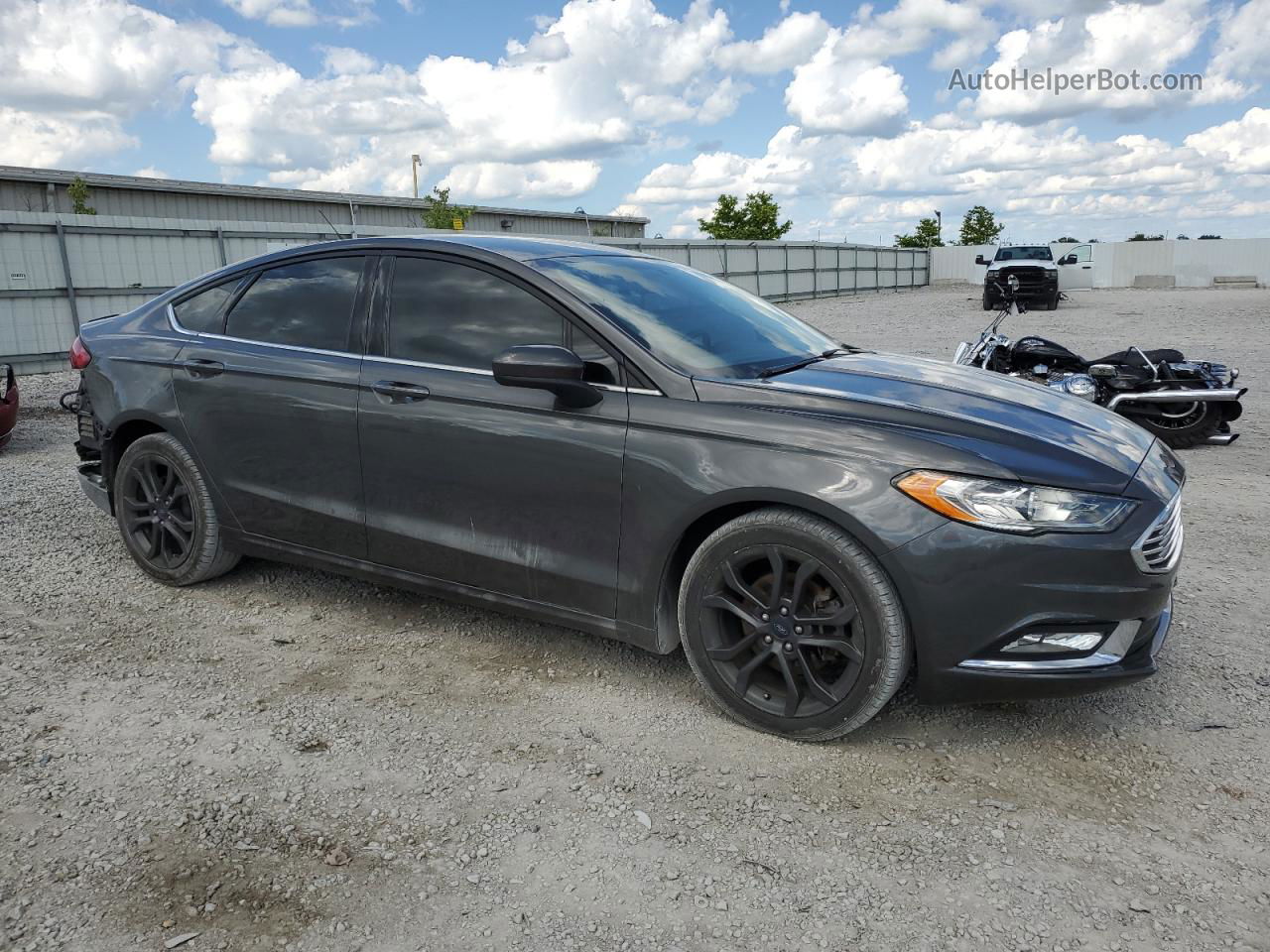 2018 Ford Fusion S Charcoal vin: 3FA6P0G74JR135868