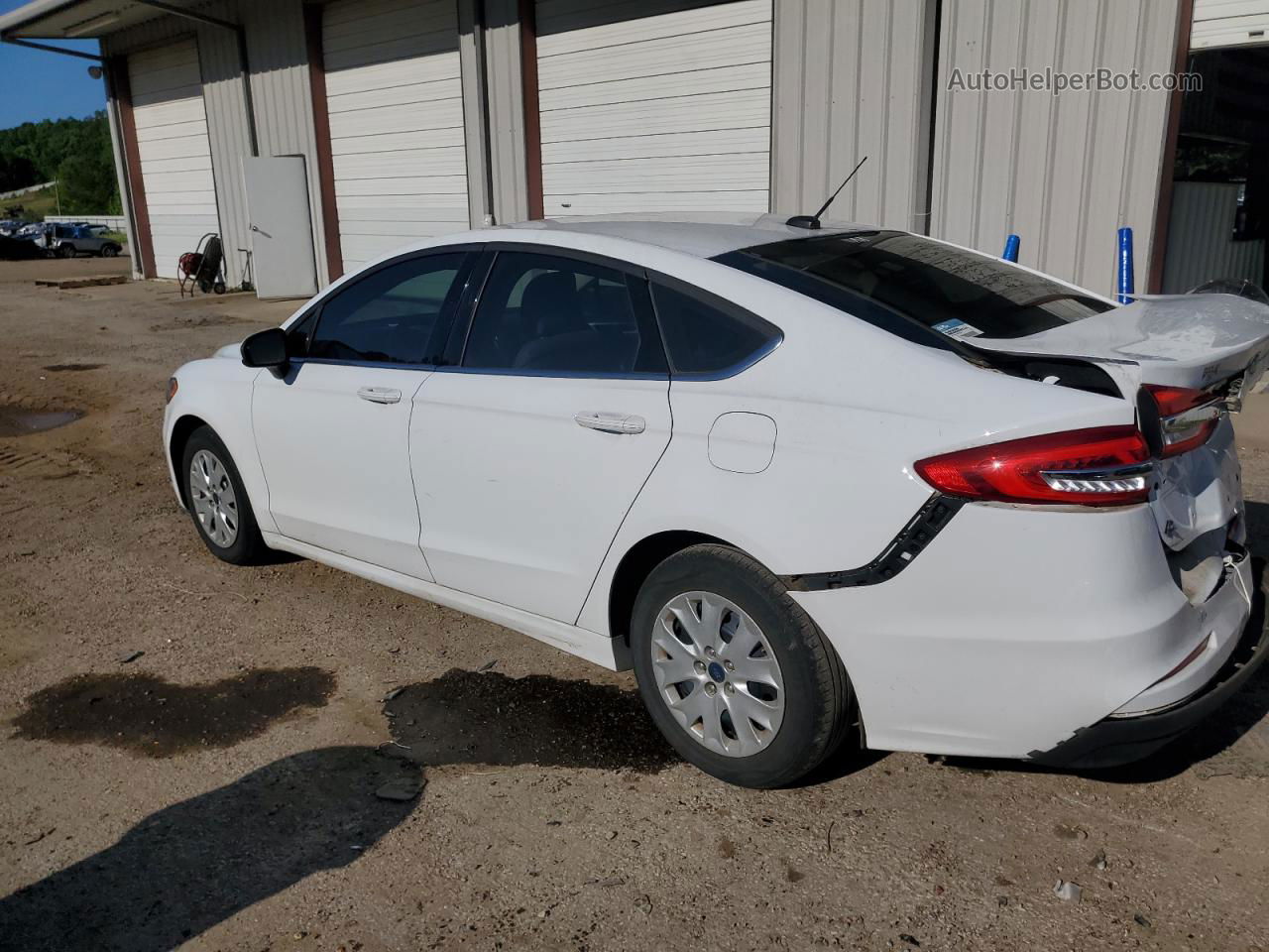 2019 Ford Fusion S White vin: 3FA6P0G74KR127576