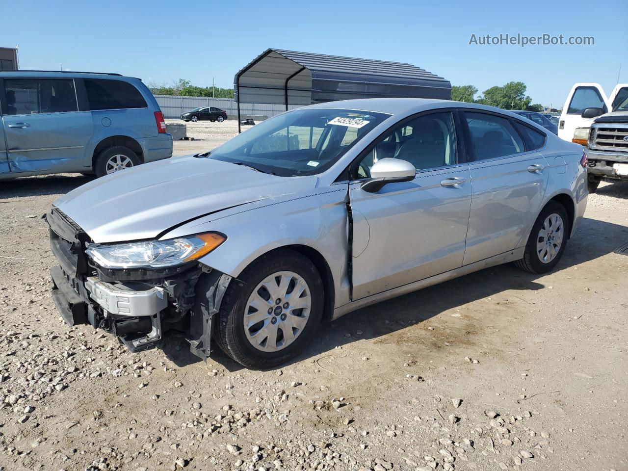 2019 Ford Fusion S Silver vin: 3FA6P0G74KR268485