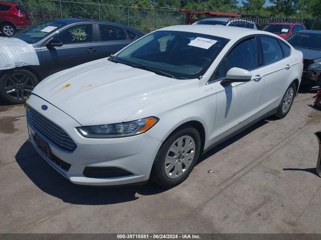 2013 Ford Fusion S White vin: 3FA6P0G75DR253206