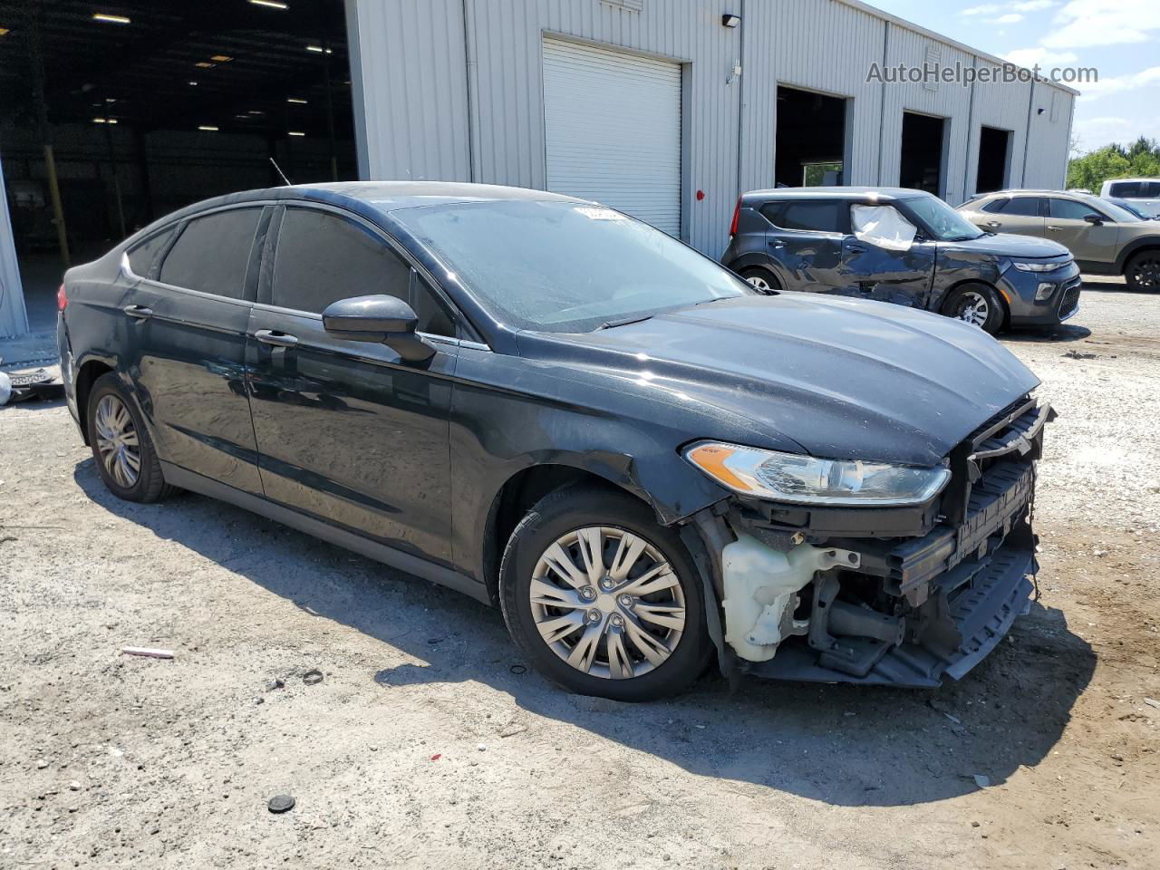 2013 Ford Fusion S Black vin: 3FA6P0G75DR343133