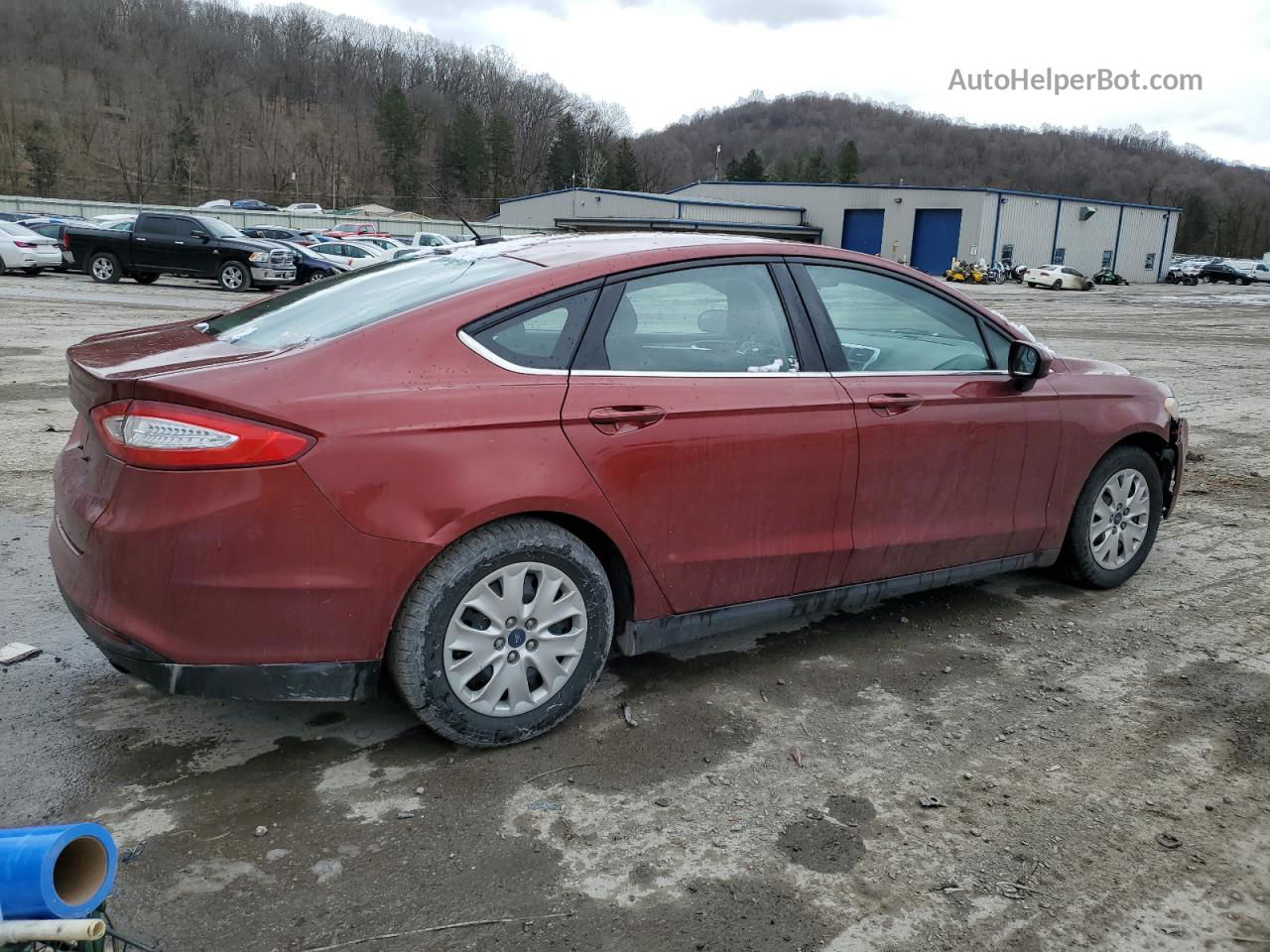 2014 Ford Fusion S Red vin: 3FA6P0G75ER266586