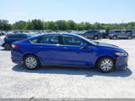 2014 Ford Fusion S Blue vin: 3FA6P0G75ER386386