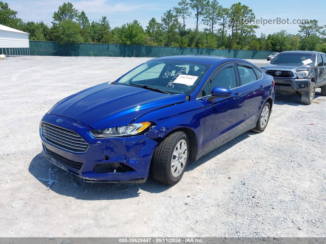 2014 Ford Fusion S Blue vin: 3FA6P0G75ER386386