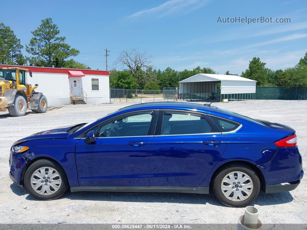 2014 Ford Fusion S Blue vin: 3FA6P0G75ER386386