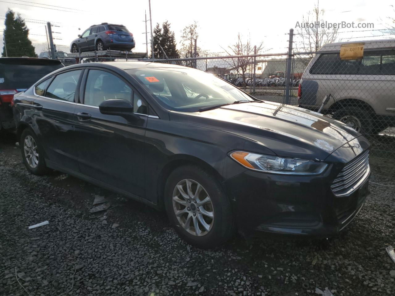 2015 Ford Fusion S Black vin: 3FA6P0G75FR196069