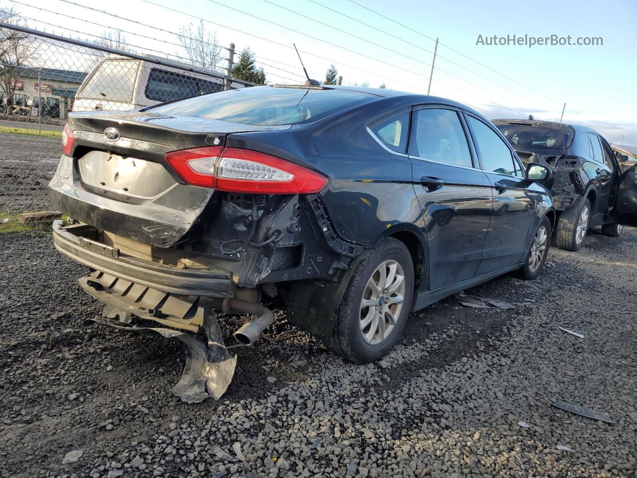 2015 Ford Fusion S Black vin: 3FA6P0G75FR196069