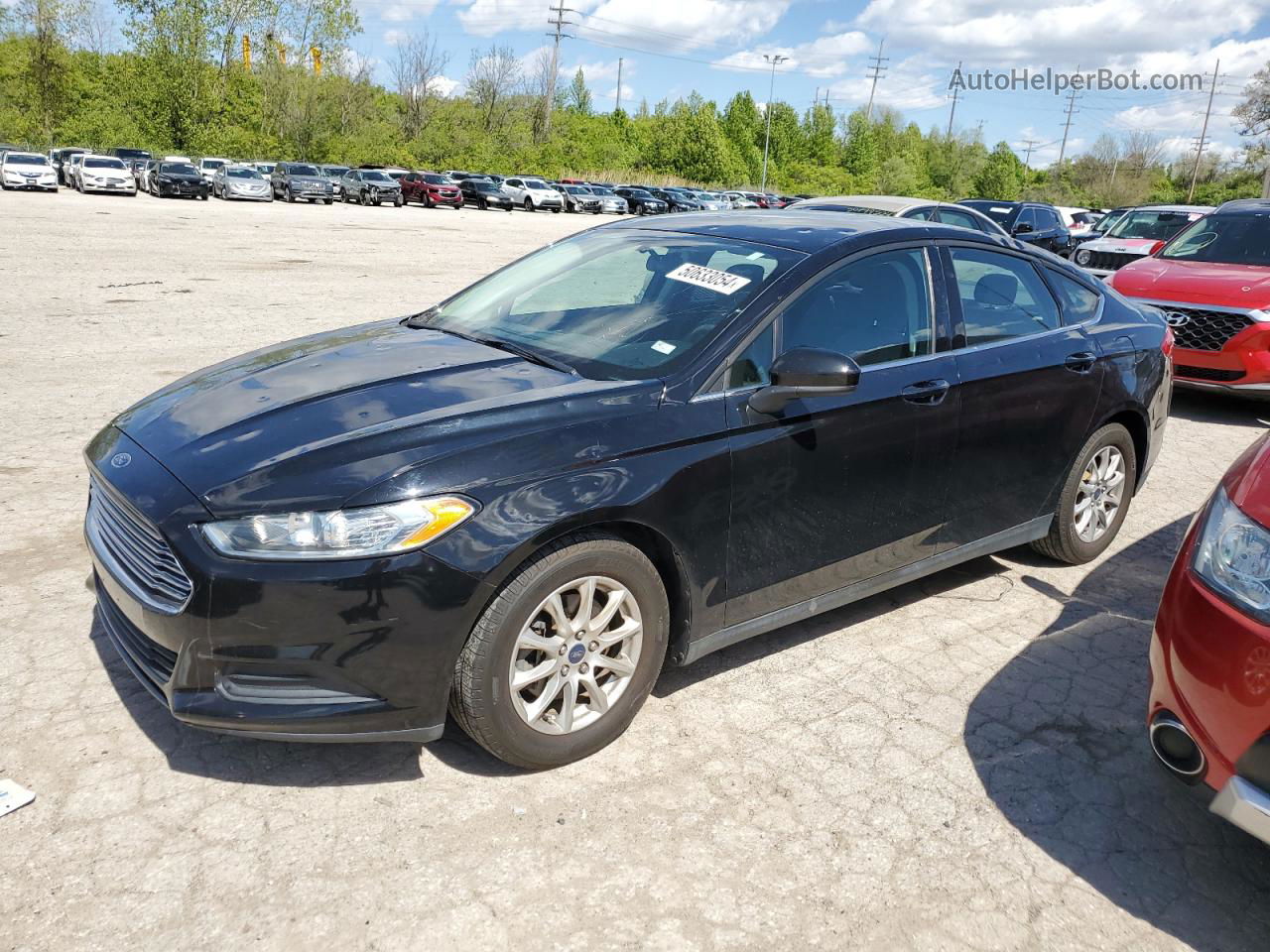 2016 Ford Fusion S Black vin: 3FA6P0G75GR377013