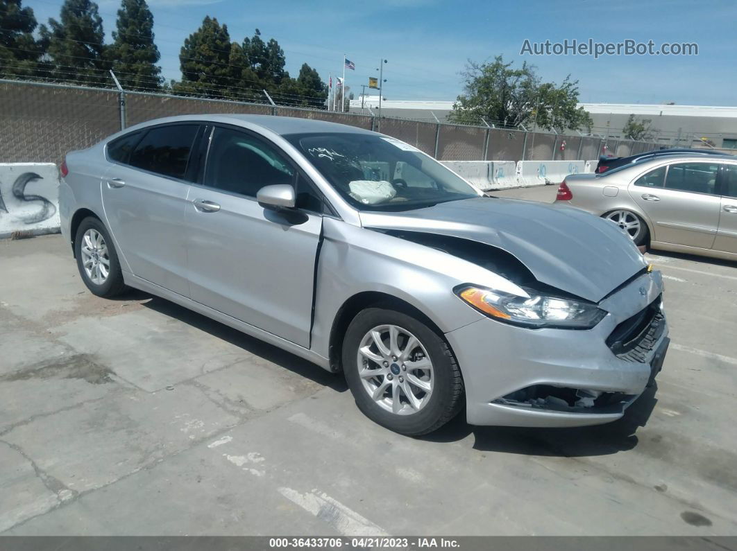 2017 Ford Fusion S Silver vin: 3FA6P0G75HR368376