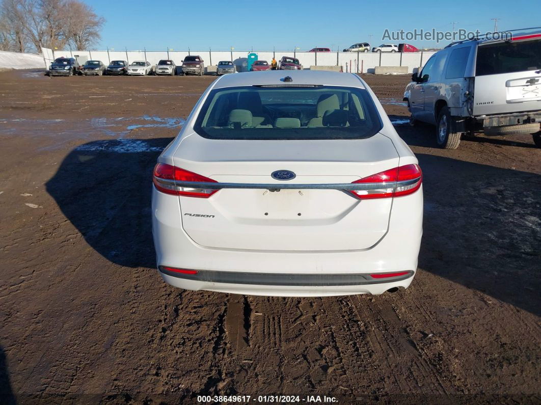 2017 Ford Fusion S White vin: 3FA6P0G75HR386926