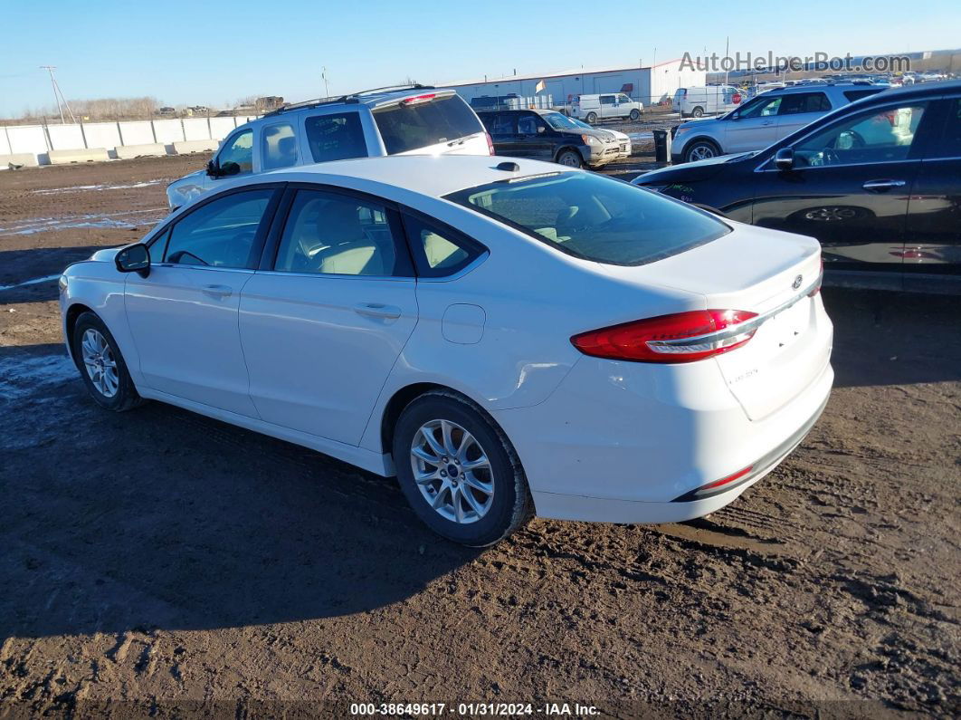 2017 Ford Fusion S White vin: 3FA6P0G75HR386926