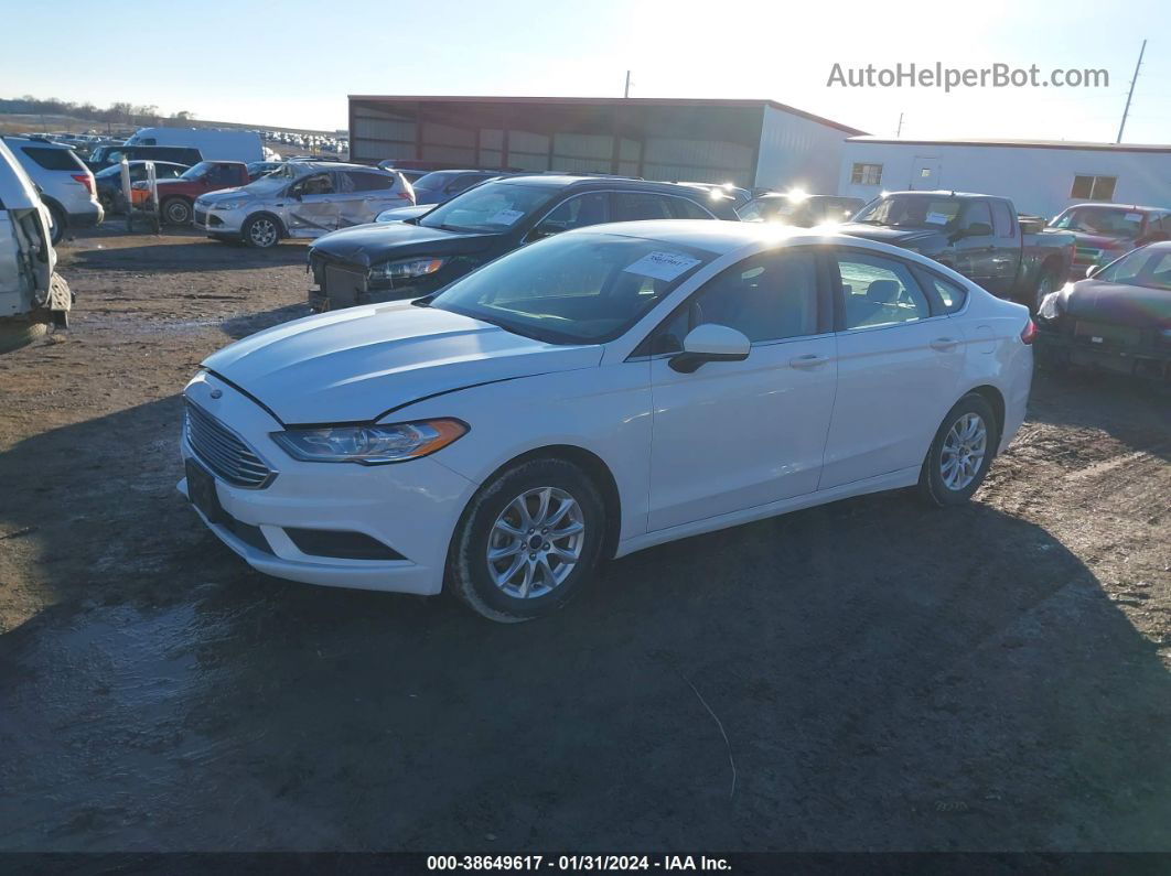 2017 Ford Fusion S White vin: 3FA6P0G75HR386926