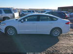 2017 Ford Fusion S White vin: 3FA6P0G75HR386926