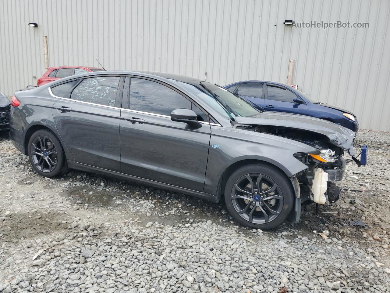 2018 Ford Fusion S Gray vin: 3FA6P0G75JR216538