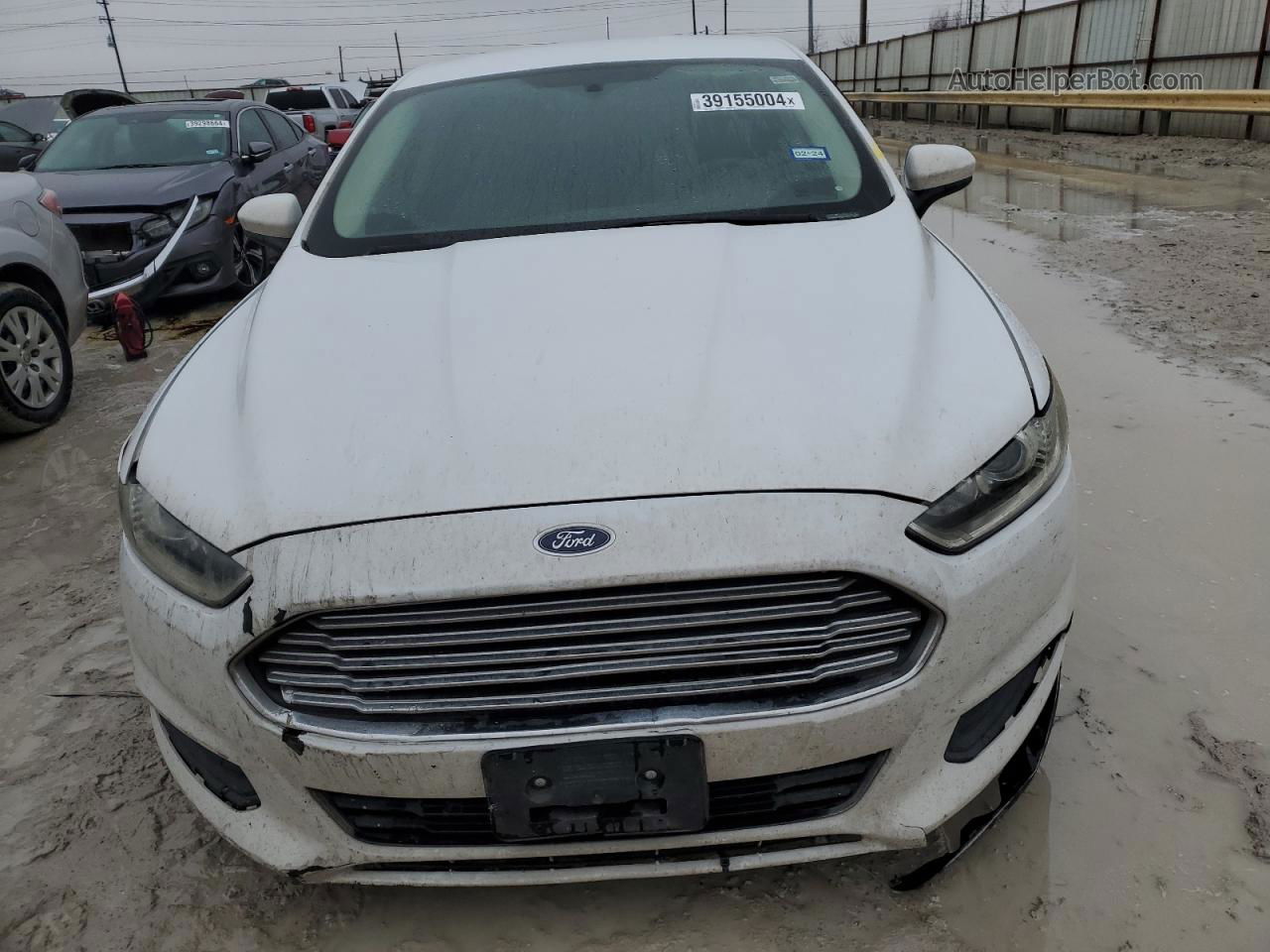 2013 Ford Fusion S White vin: 3FA6P0G76DR127968